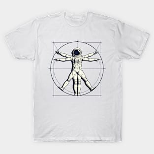 Vitruvian Astronaut Outer Space Funny Space T-Shirt